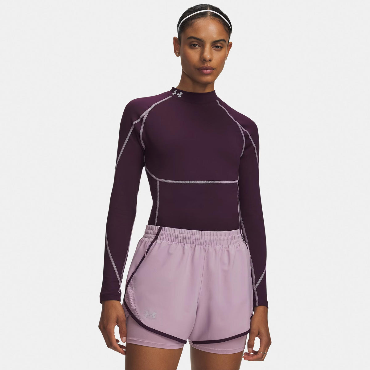 Under Armour ColdGear Elite Shirt, langærmet Damer - lilla, sølv