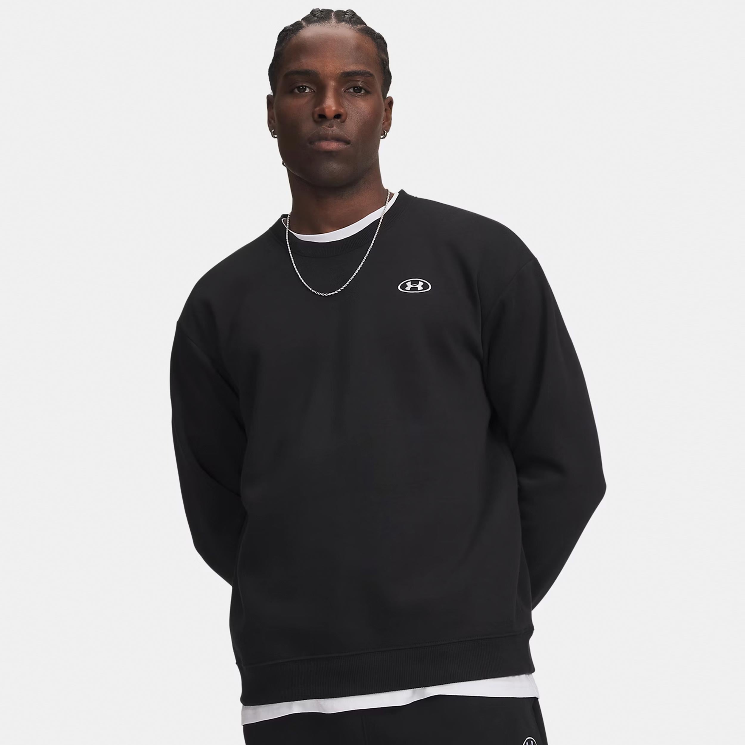 Under Armour Rival Fleece Crew Sweatshirt Herrer - sort, hvid