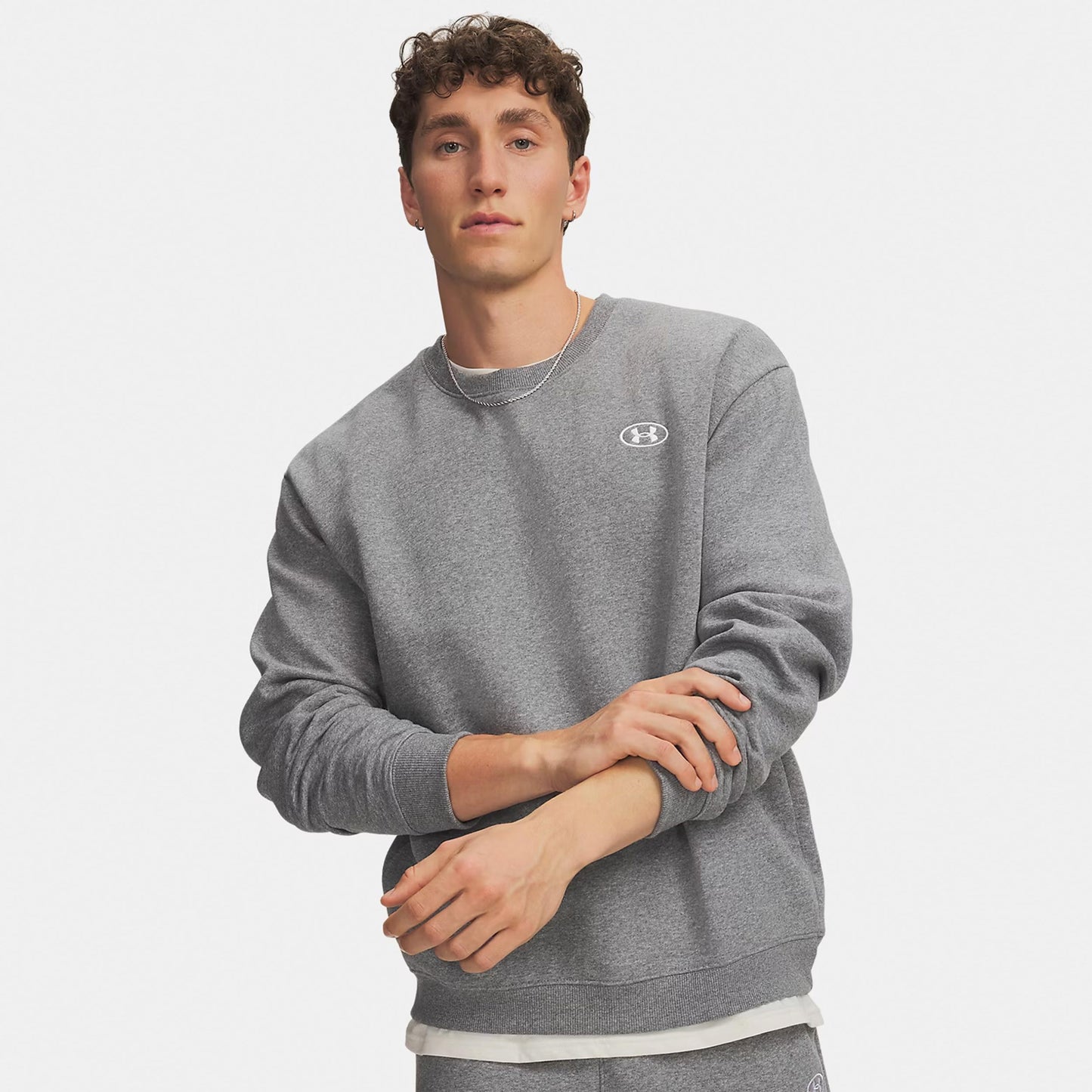 Under Armour Rival Fleece Crew Sweatshirt Herrer - grå, hvid