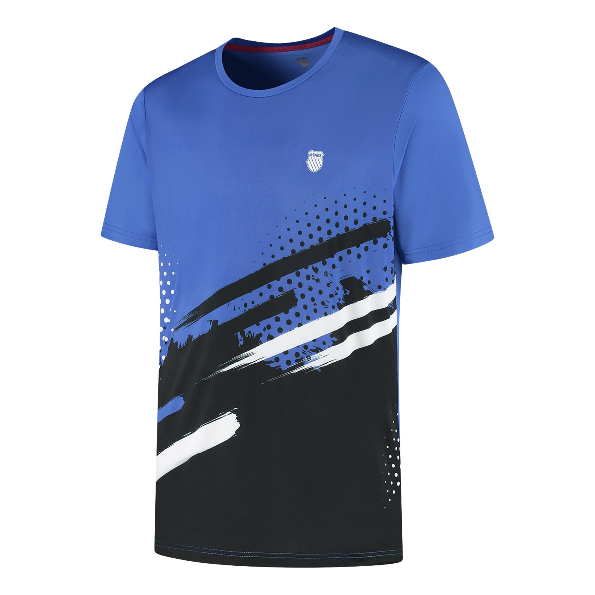 K-Swiss Hypercourt Print Crew Stripe T-shirt Herrer - blå, mørkeblå