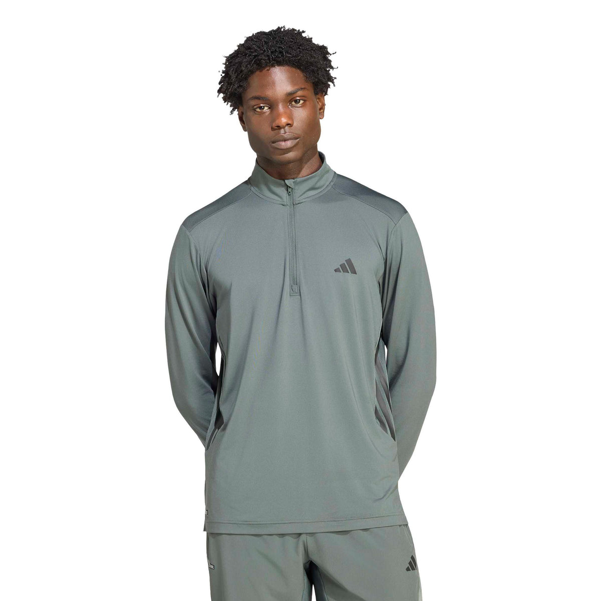 adidas Essentials 1/4 Zip Sweatshirt Herrer - mørkegrøn