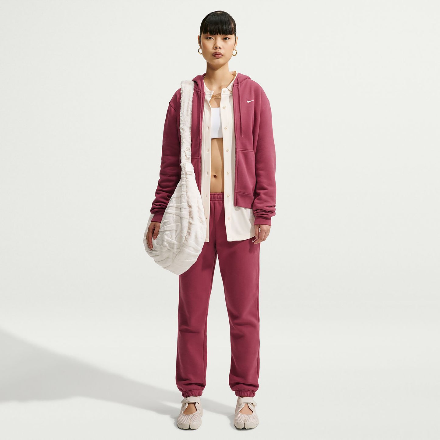 Nike Studio Fleece Sweatjakke Damer - mauve