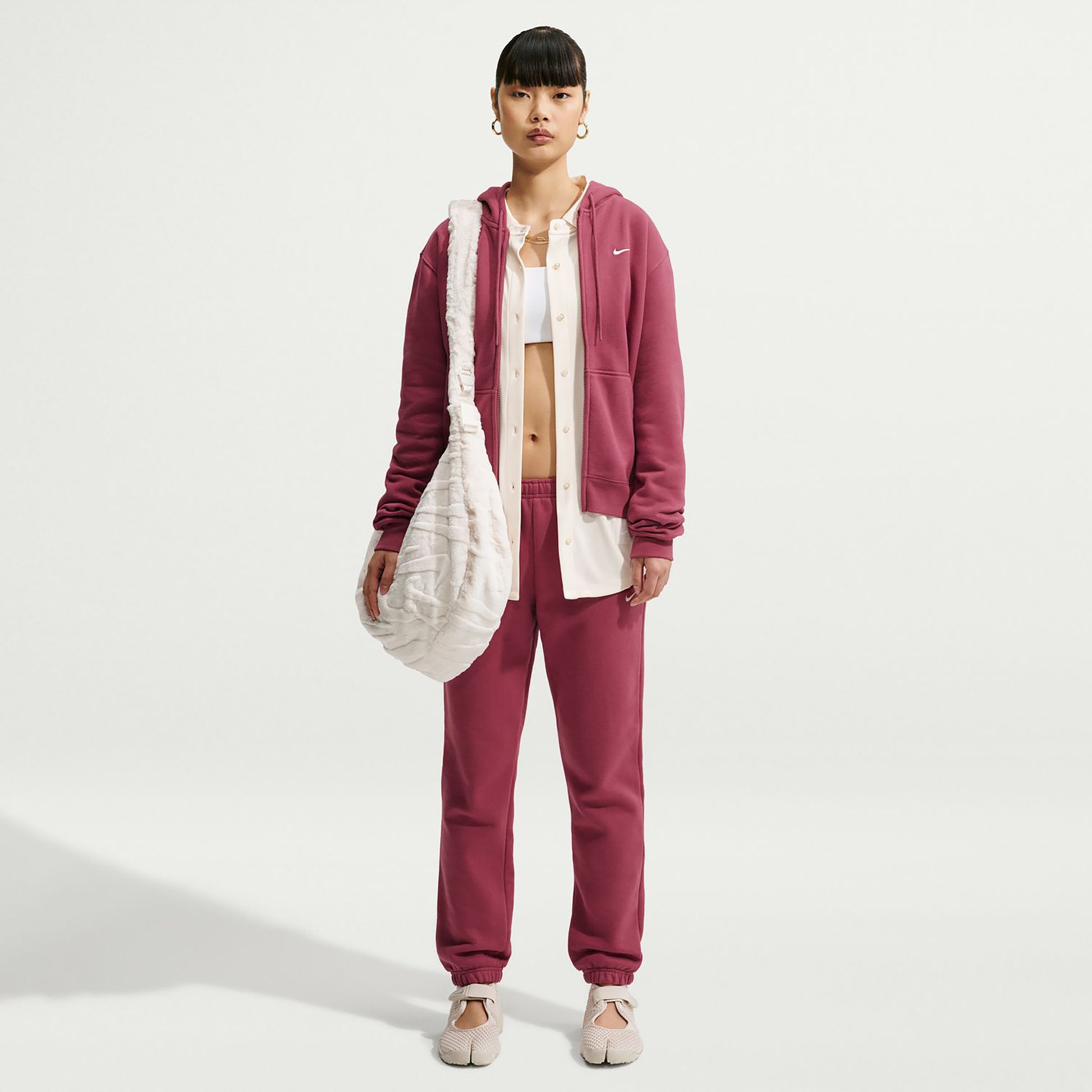 Nike Studio Fleece Sweatjakke Damer - mauve