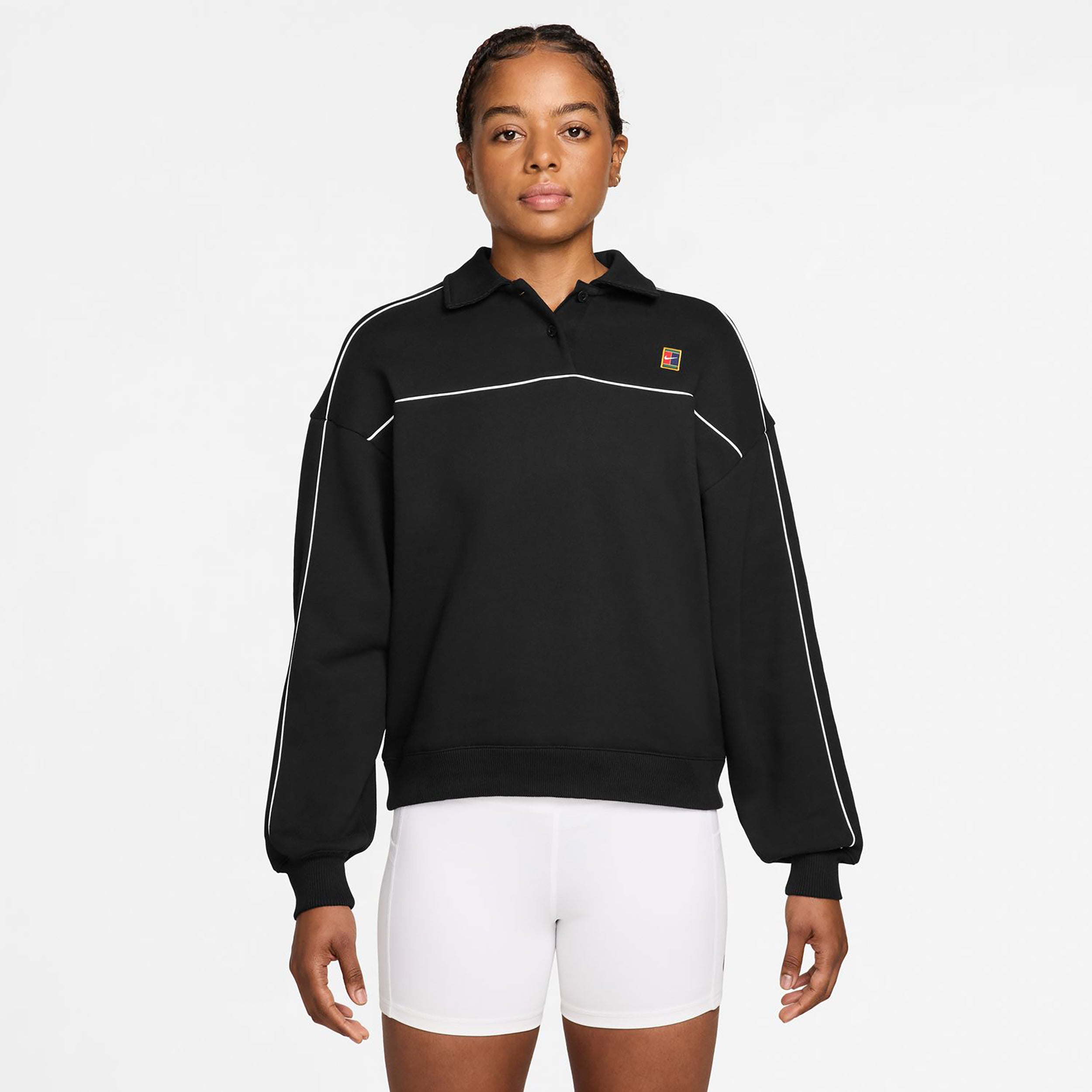 Nike Court Shirt, langærmet Damer - sort