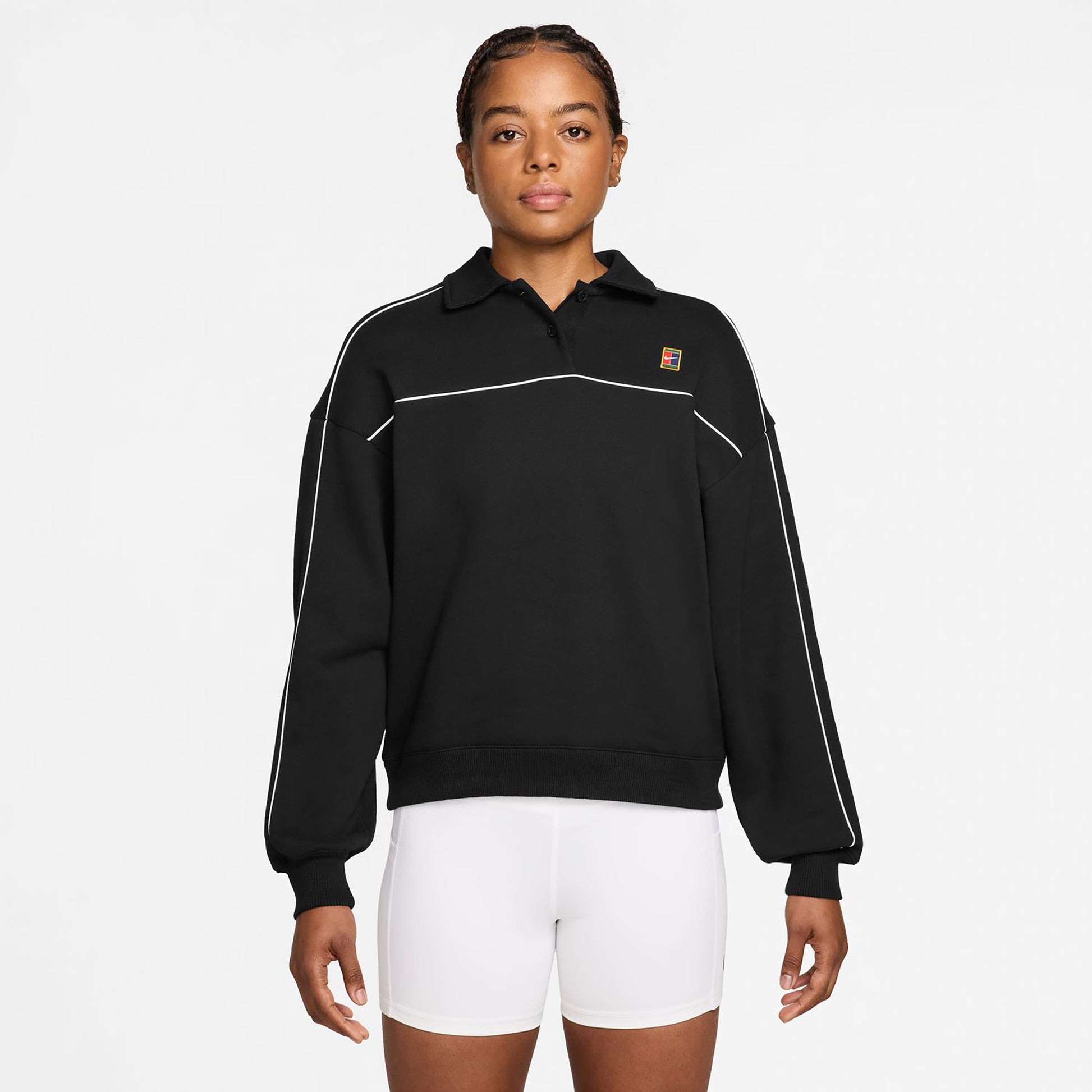 Nike Court Shirt, langærmet Damer - sort