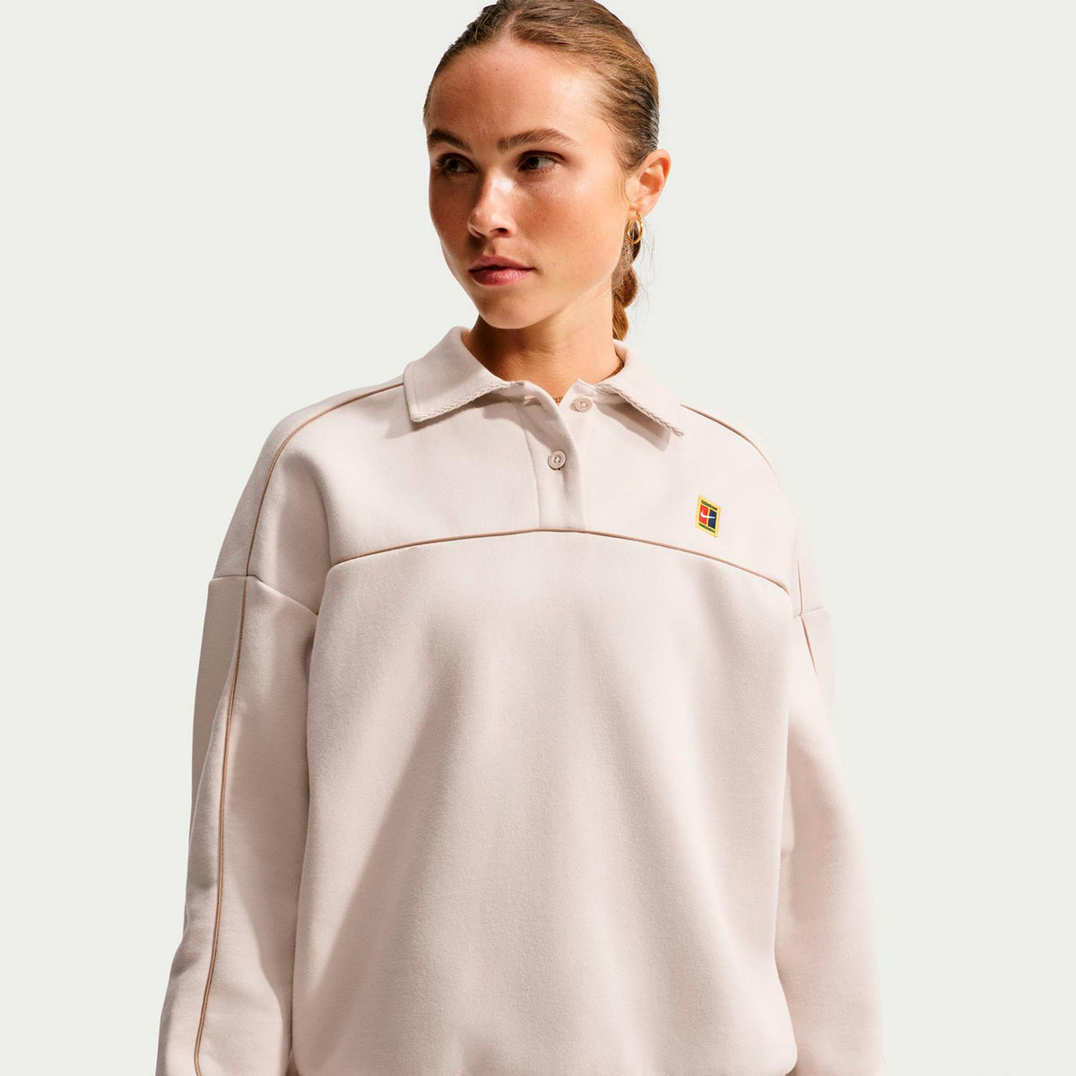 Nike Court Shirt, langærmet Damer - creme