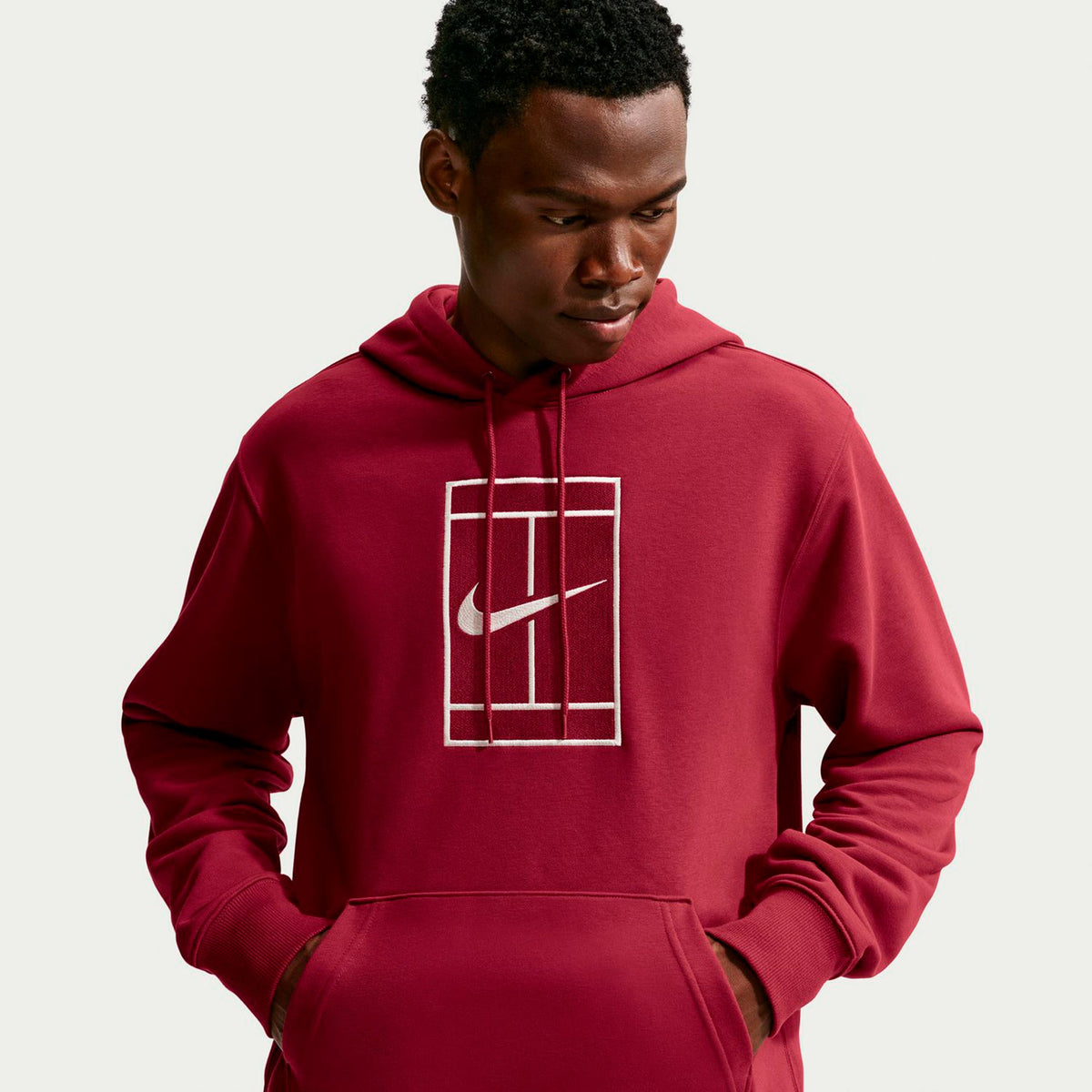 Nike Court Hættetrøje Herrer - vinrød, creme