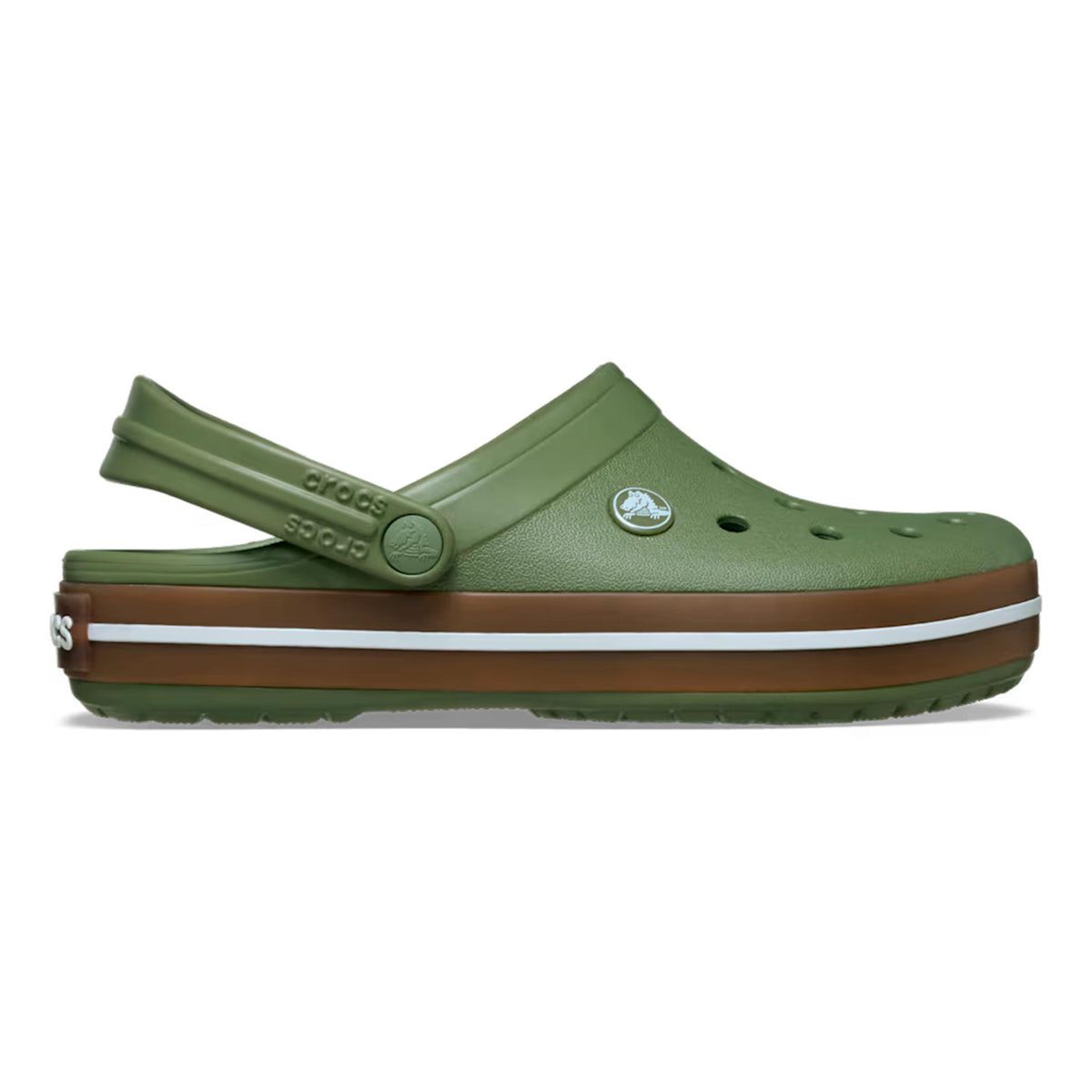 Crocs Crocband Gum Clog Badetøfler Herrer - oliven, beige