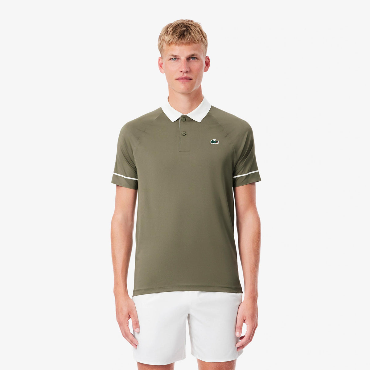 Lacoste Polo Herrer - kaki, hvid