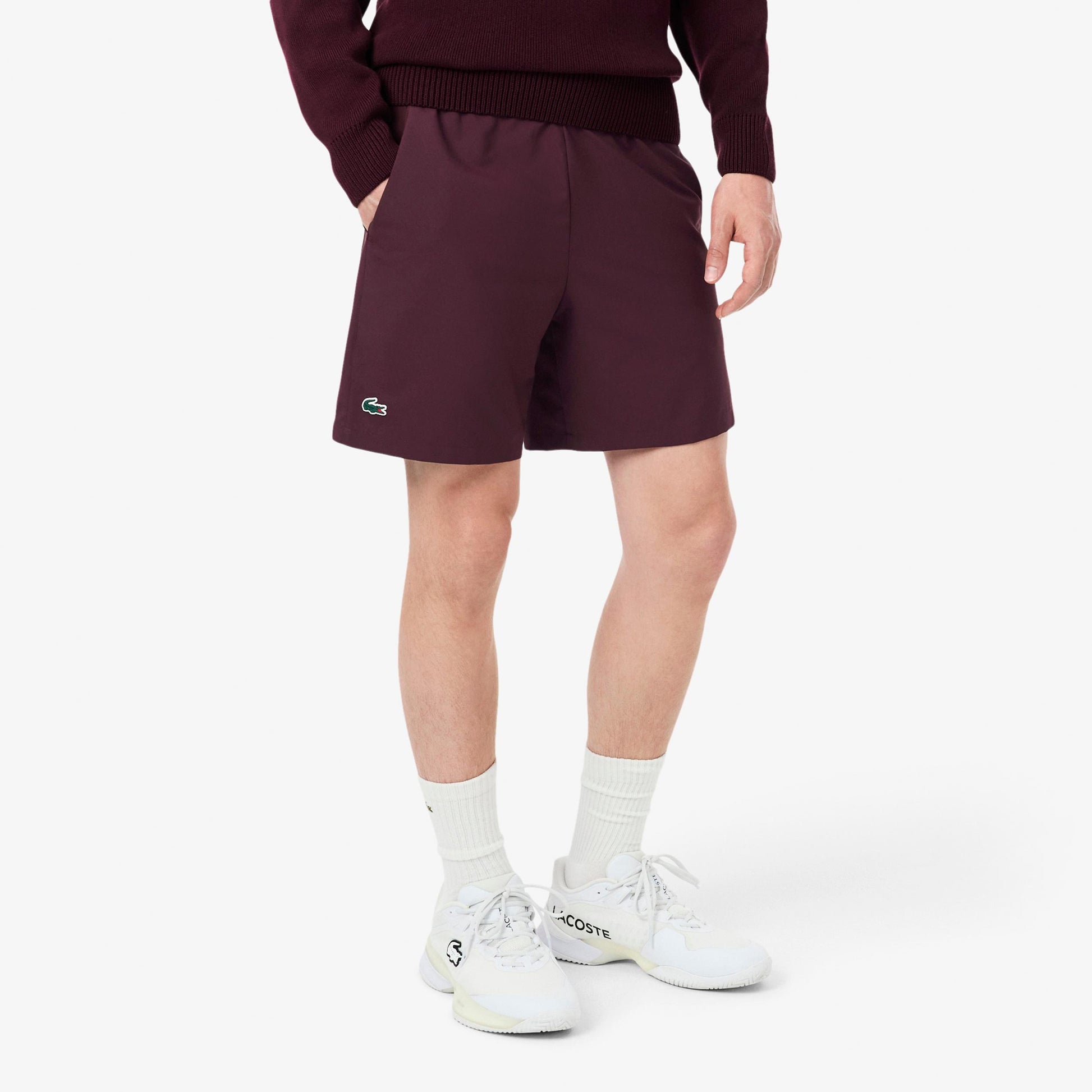 Lacoste Shorts Herrer - mørkerød, hvid