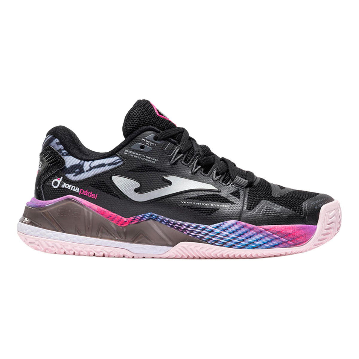 Joma Spin Padelsko Damer - sort, pink