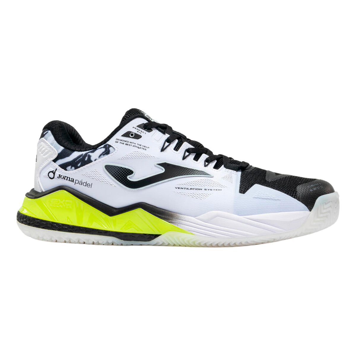 Joma Spin Padelsko Herrer - hvid, neongul