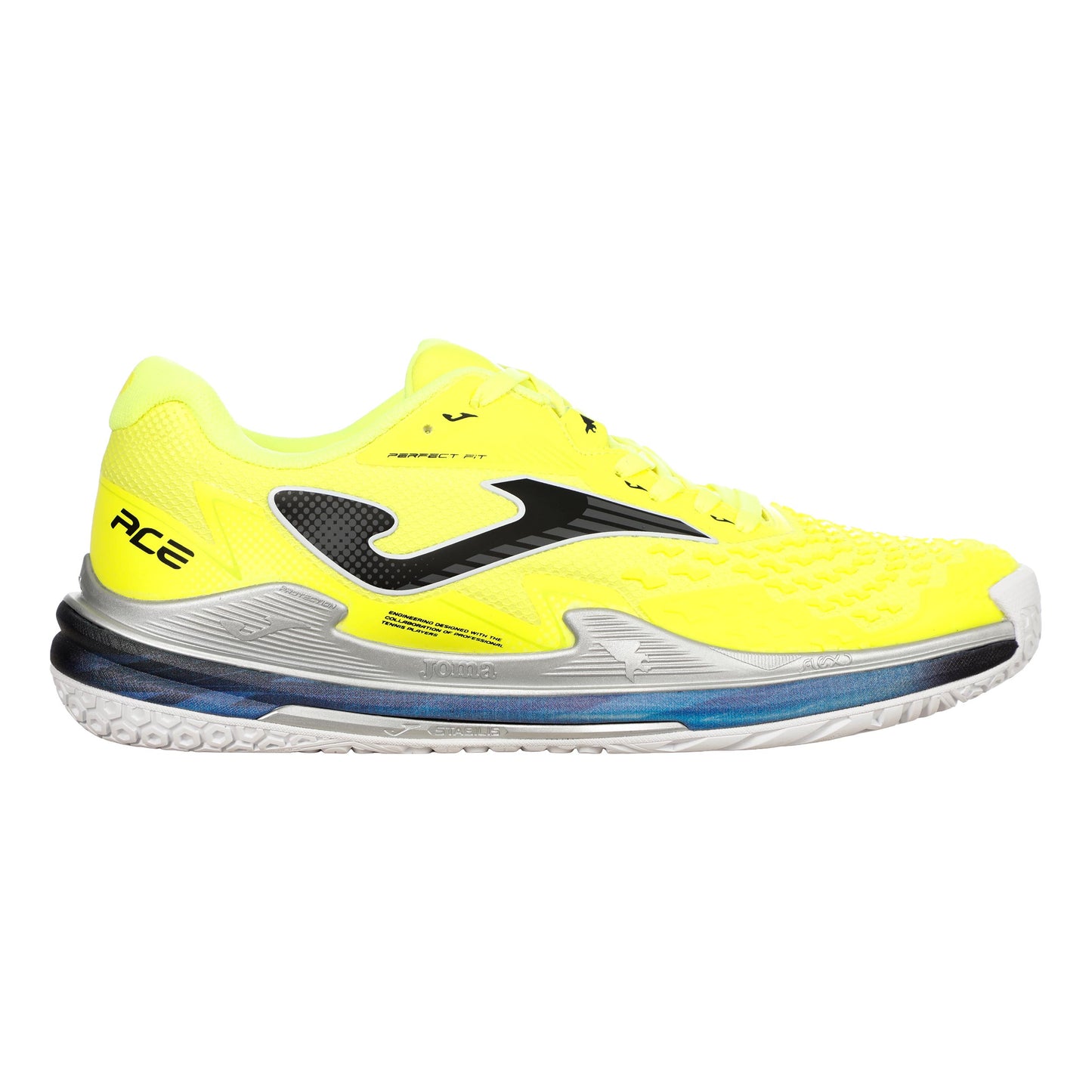 Joma Ace Allcourt-sko Herrer - neongul, sølv