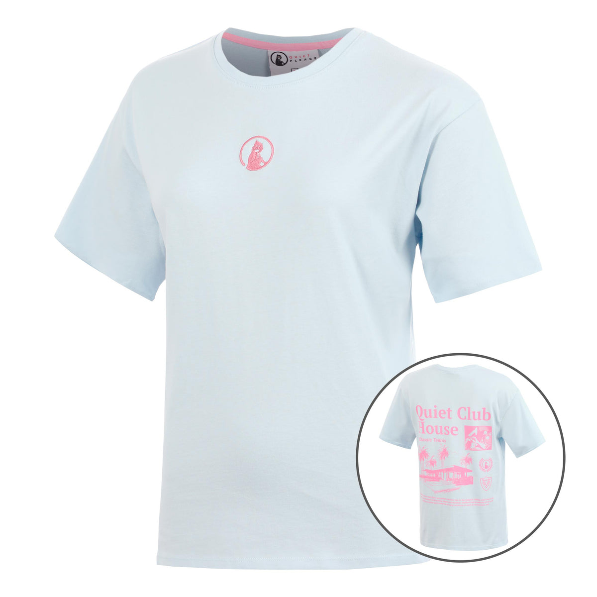 Quiet Please Club House Boyfriend T-shirt Damer - lyseblå
