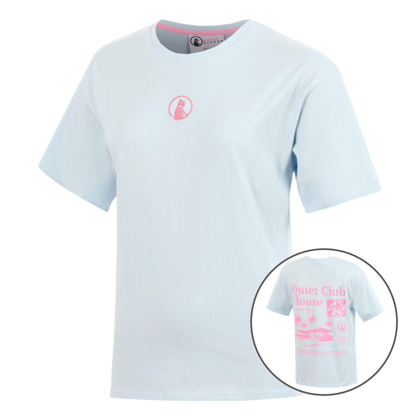 Quiet Please Club House Boyfriend T-shirt Damer - lyseblå