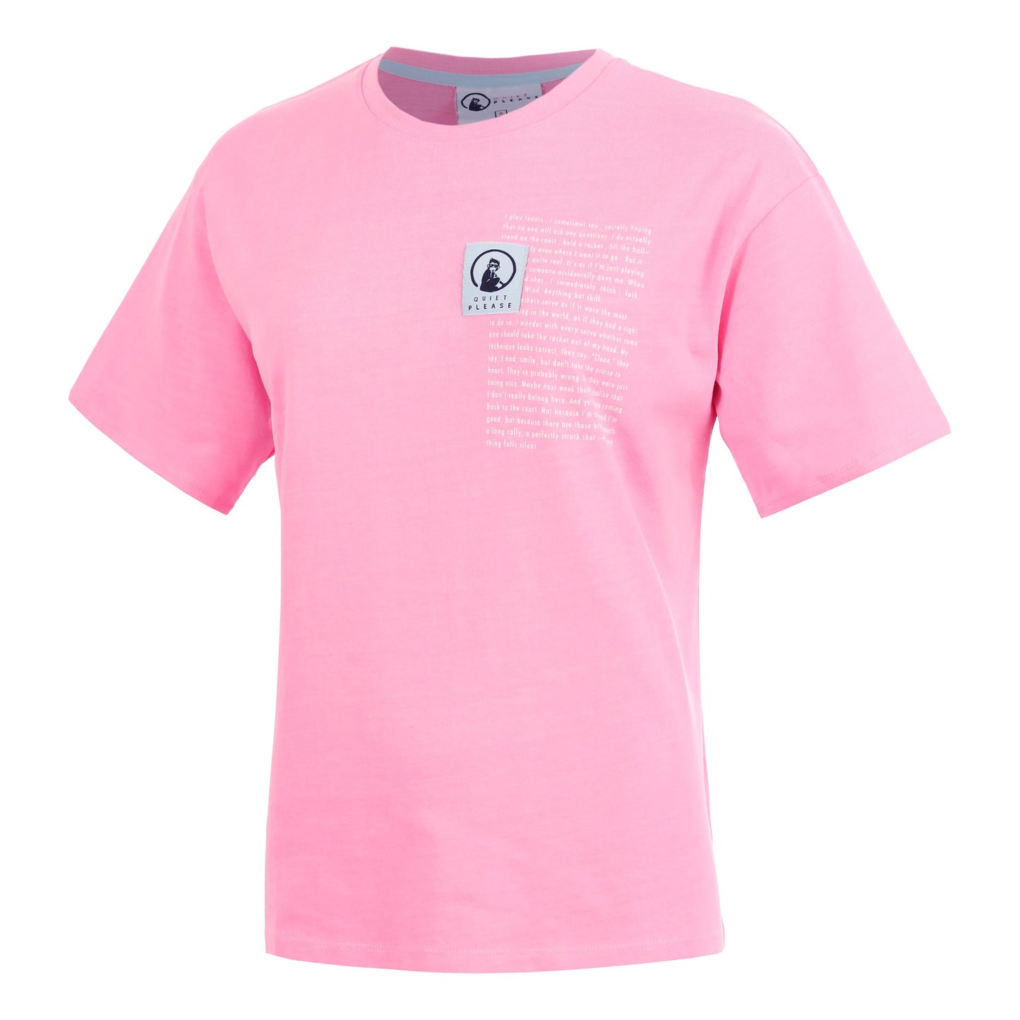 Quiet Please Thoughts Patch T-shirt Damer - pink
