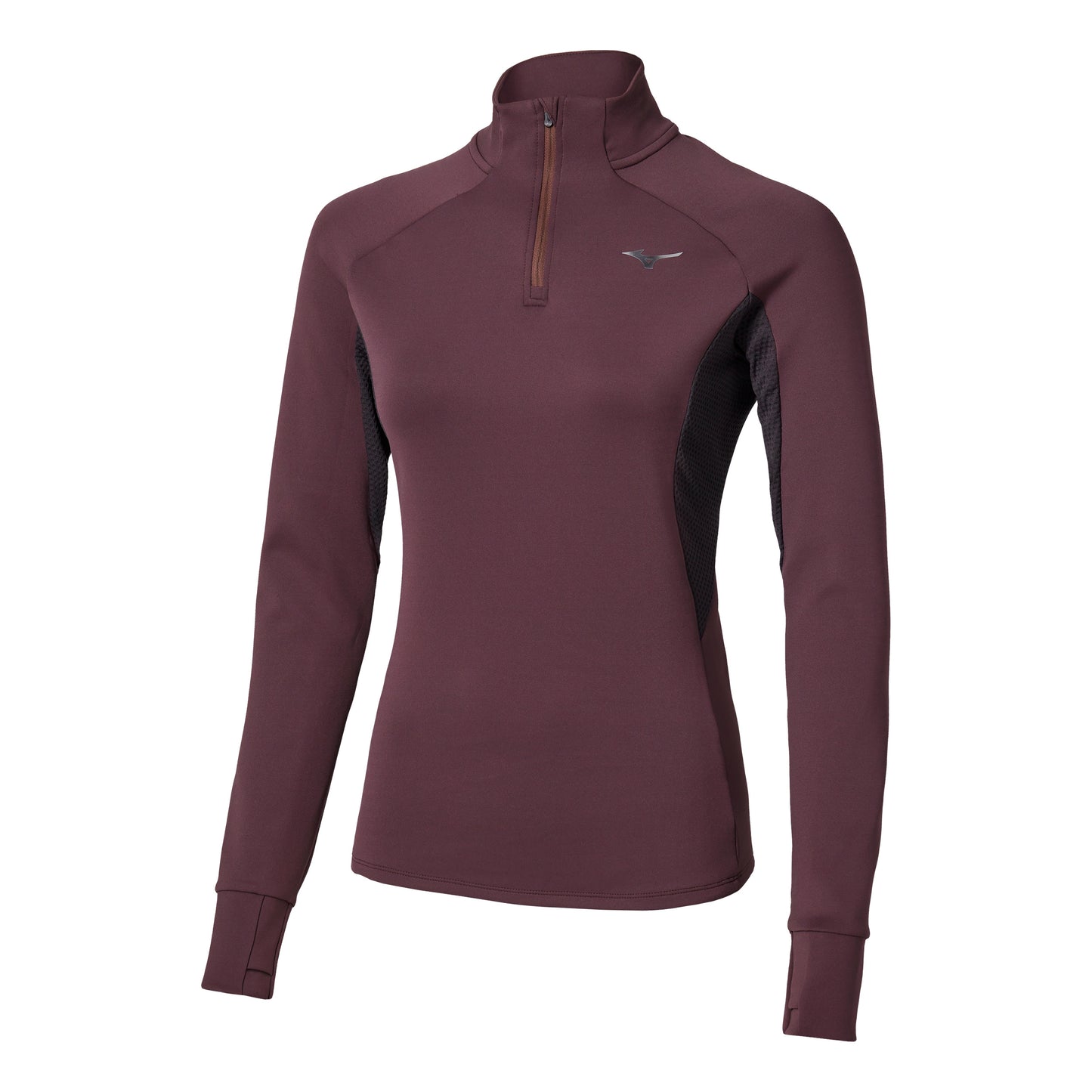 Mizuno Active Warmalite Half Zip Løbetrøje Damer - mørkerød