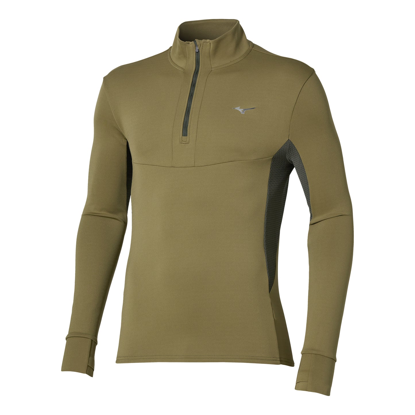 Mizuno Active Warmalite Half Zip Løbetrøje Herrer - oliven