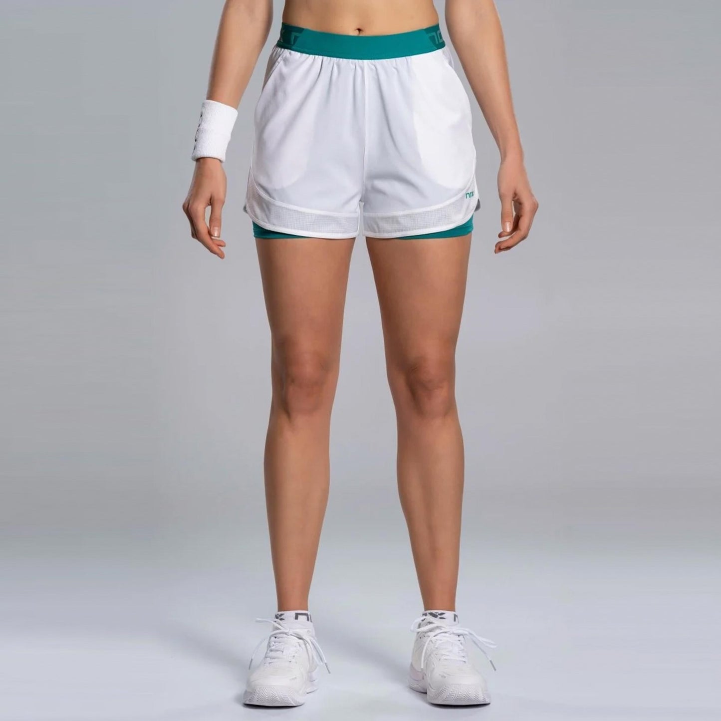 NOX Pro Shorts Damer - hvid, blågrøn