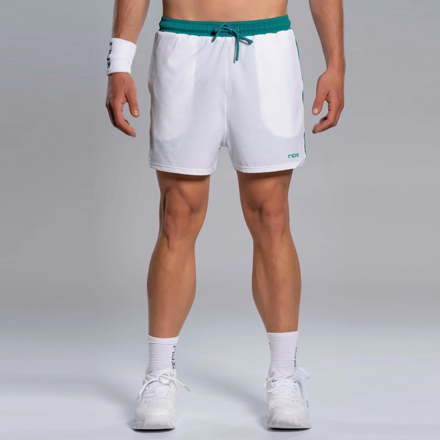 NOX Pro Shorts Herrer - hvid, blågrøn