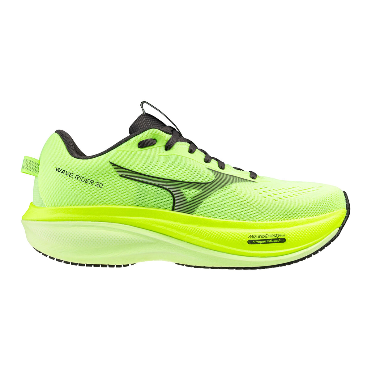 Mizuno Wave Rider 30  Neutral sko Herrer - neongul, sort