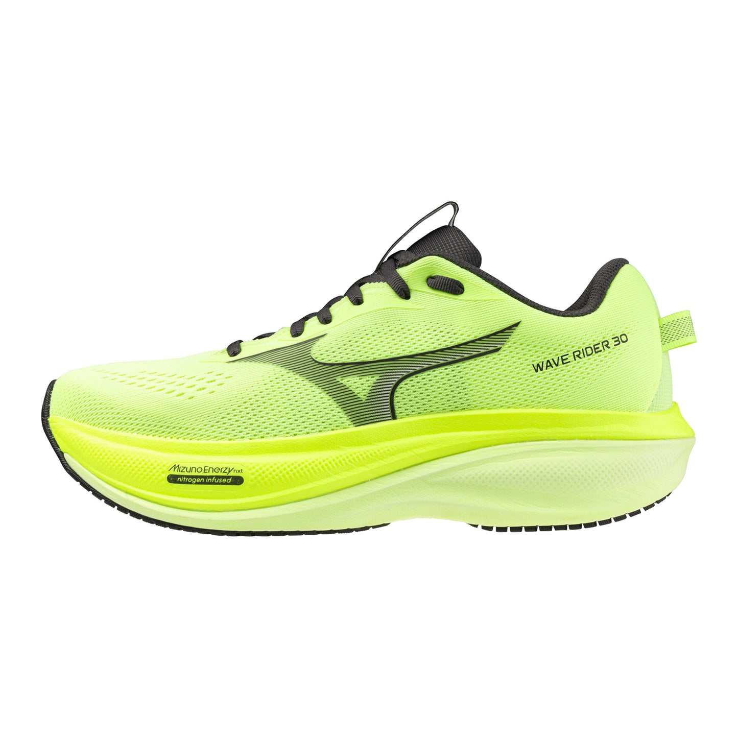 Mizuno Wave Rider 30  Neutral sko Herrer - neongul, sort