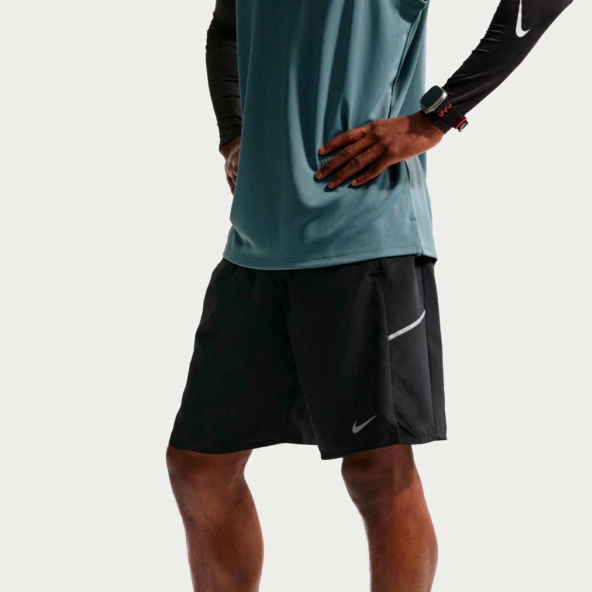 Nike Miler 9in  Løbeshorts Herrer - sort, sølv