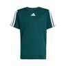 Essentials 3Stripes T-shirt Drenge - Mørkegrøn,Hvid