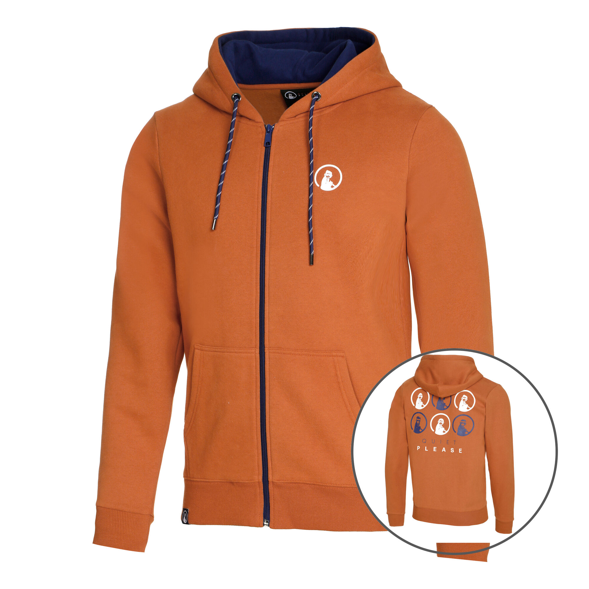 Quiet Please Retro Sweatjakke Herrer Orange, køb online | Tennis-Point