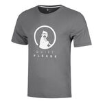 Quiet Please Tennist&oslash;j Quiet Please Trainings T-shirt Herrer - gr&aring;, hvid