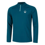 Quiet Please T&oslash;j Quiet Please Create Big Serve 1/4 Zip Shirt,Lang&aelig;rmet Herrer-Petrol,Hvid