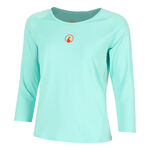 Quiet Please T&oslash;j Quiet Please Wild Stripes Shirt,Lang&aelig;rmet Damer-Turkis,R&oslash;d