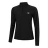 Space Dye Quarter Zip Shirt,Langærmet Damer-Sort