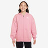 Club Fleece Oversized Full-Zip Sweatjakke Pige-Rosa