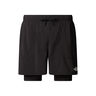 Sunriser 2in1 6in Løbeshorts Herrer-Sort