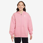 Nike T&oslash;j Nike Club Fleece Oversized Full-Zip Sweatjakke Pige-Rosa