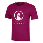 Quiet Please Tennist&oslash;j Quiet Please Trainings T-shirt Herrer-berry, hvid