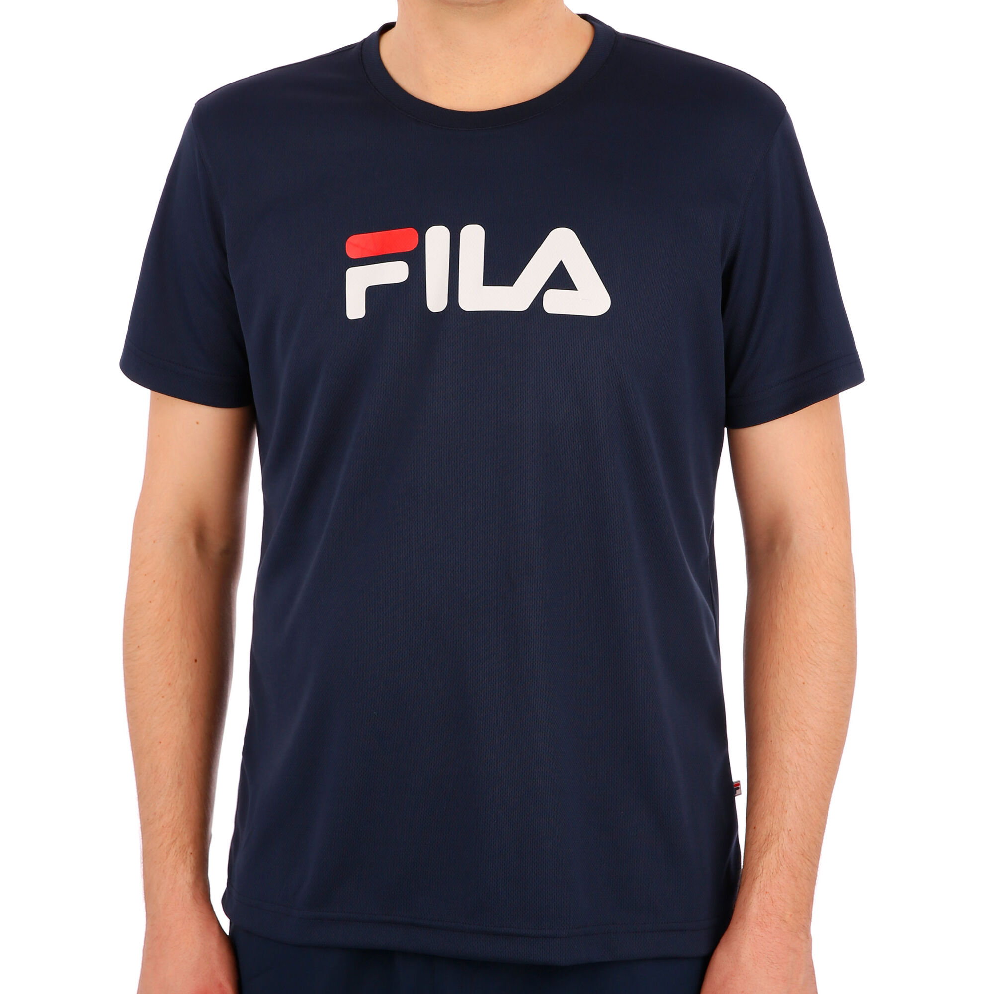 restaurant øre Svække Fila Logo T-shirt Herrer - Mørkeblå, Hvid køb online | Tennis-Point