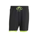 adidas Tøj adidas 7in Club 2In1 Shorts Herrer-Sort,Neongrøn