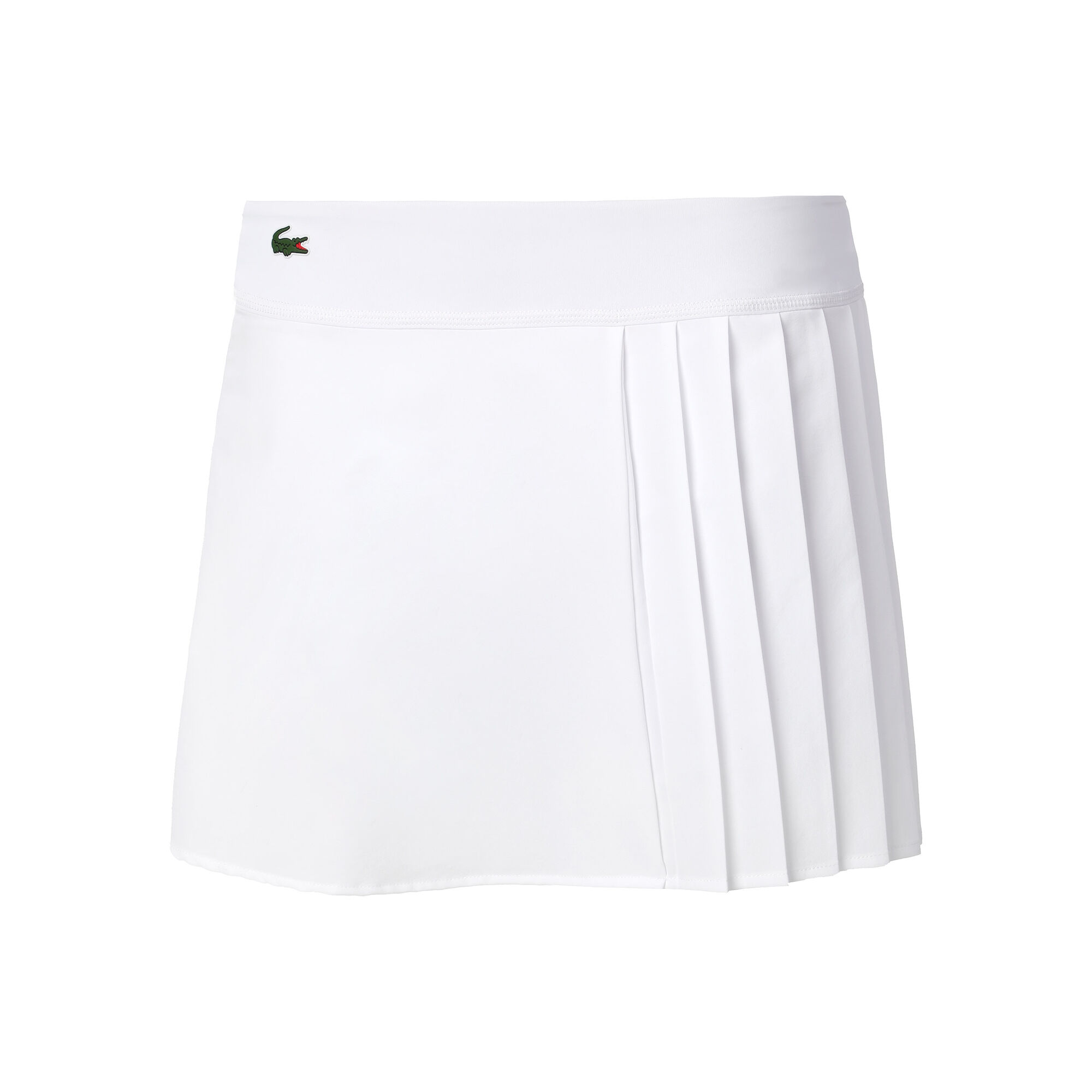 Lacoste Nederdel Damer - Hvid, Mørkegrøn køb | Tennis-Point