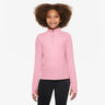 Dri-Fit Half-Zip Shirt,Langærmet Pige-Rosa