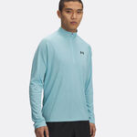 Under Armour Tøj Under Armour Tech Textured Half-Zip Shirt,Langærmet Herrer-Blå