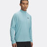 Tech Textured Half-Zip Shirt,Langærmet Herrer-Blå