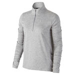 Nike T&oslash;j Nike Element Half-Zip Running Shirt, lang&aelig;rmet Damer - lysegr&aring;, s&oslash;lv