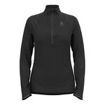Odlo Tøj Odlo Zeroweight Ceramiwarm Reflective Mid Layer Half-Zip Løbetop Damer-Sort