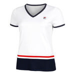 Fila Tøj Fila Elisabeth T-shirt Damer-Hvid,Mørkeblå