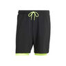 7in Club 2In1 Shorts Herrer-Sort,Neongrøn