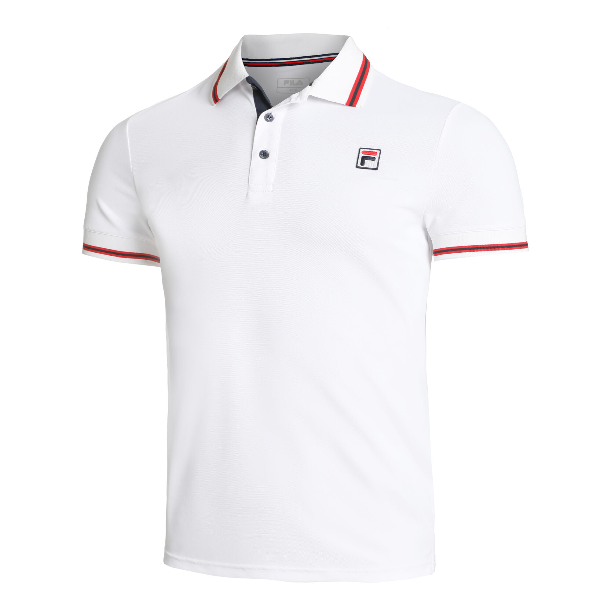 Fila Core Button Piro Polo Herrer - Hvid, Rød køb online |