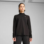 Puma Tøj Puma Velocity Cloudspun 1/4 Zip Løbetrøje Damer-Sort
