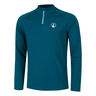 Create Big Serve 1/4 Zip Shirt,Lang&aelig;rmet Herrer-Petrol,Hvid